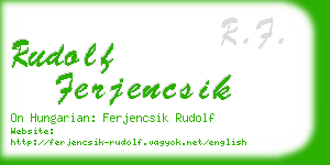 rudolf ferjencsik business card